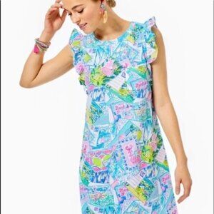 NWT Lilly Pulitzer Laina Dress Wish You Were Here print, size Large